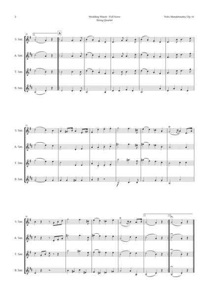 Wedding March by Mendelssohn for Sax Quartet image number null
