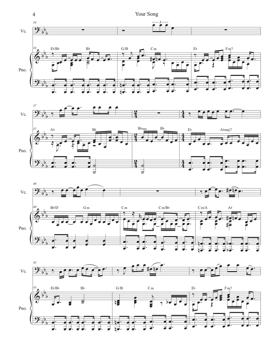 Your Song Piano scores gallery preview page 4