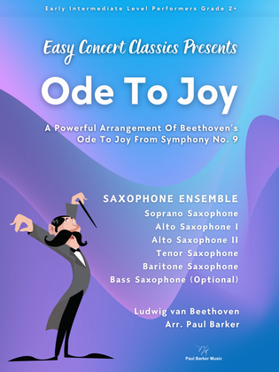 Book cover for Ode To Joy (Saxophone Ensemble)