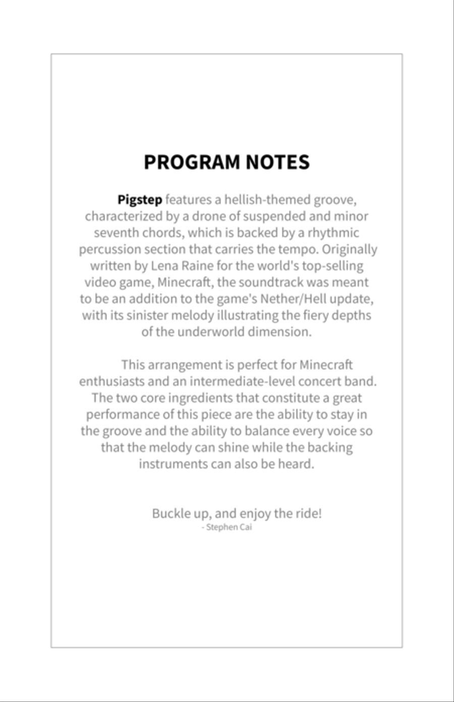 Pigstep (Minecraft) - Concert Band Concert Band scores gallery preview page 4
