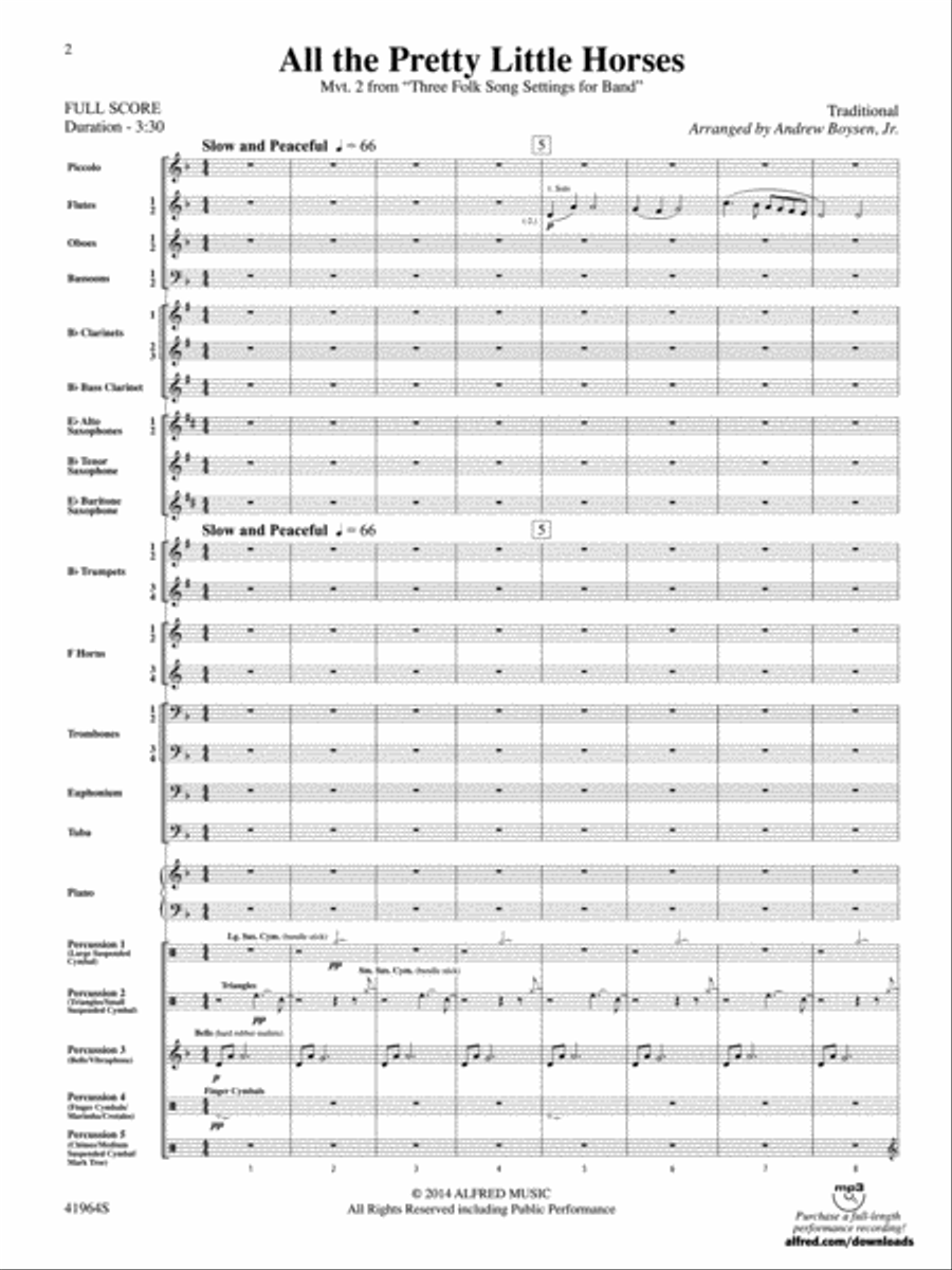 All the Pretty Little Horses: Score Concert Band scores gallery preview page 2