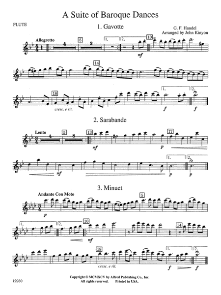 A Suite of Baroque Dances: Flute