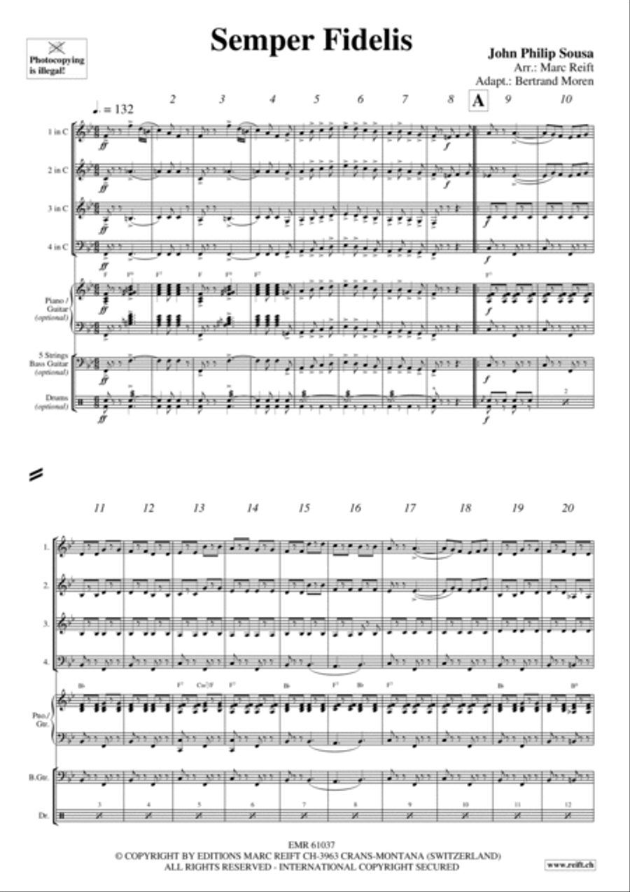 Semper Fidelis Brass Quartet scores gallery preview page 3