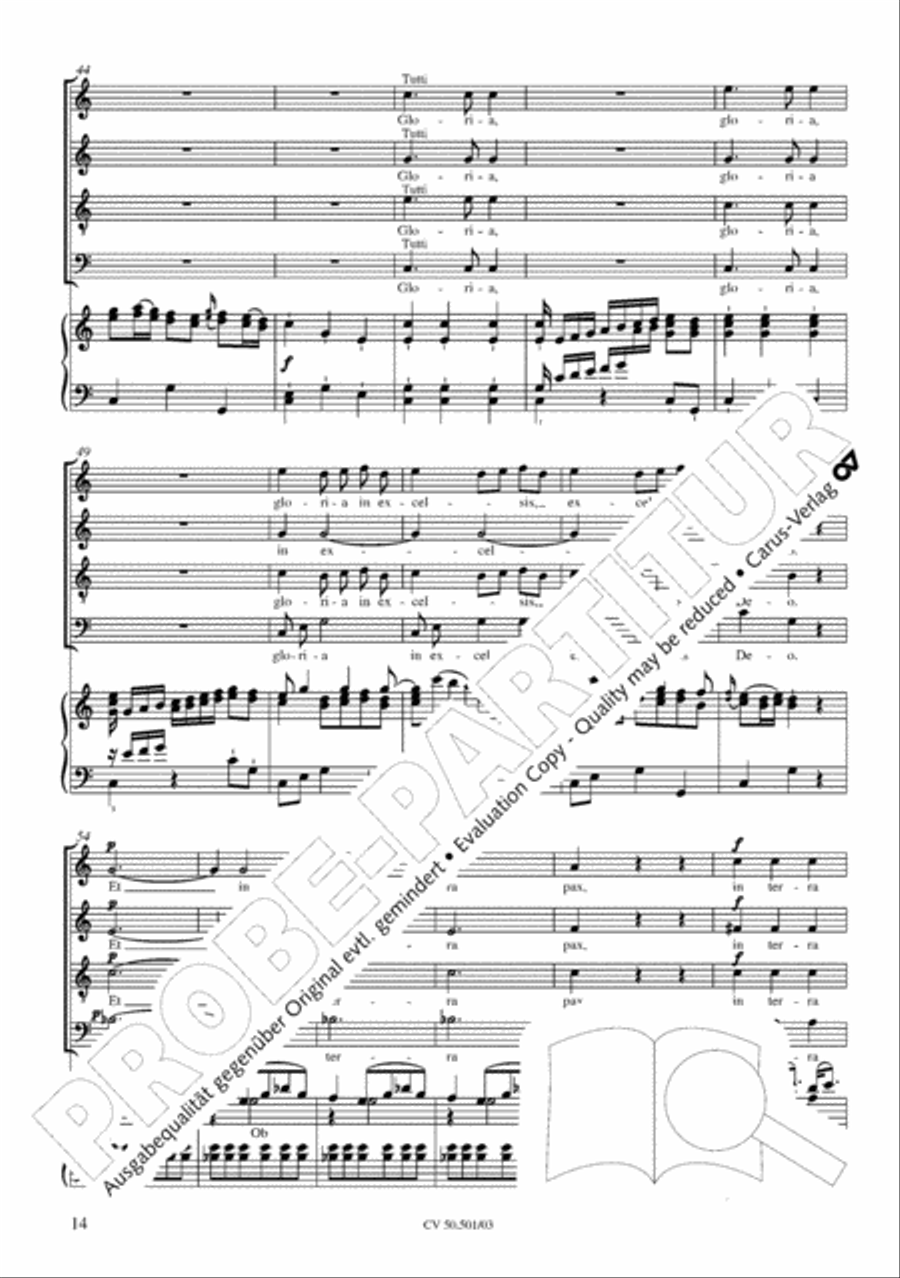 Mass in C Major 4-Part scores gallery preview page 15