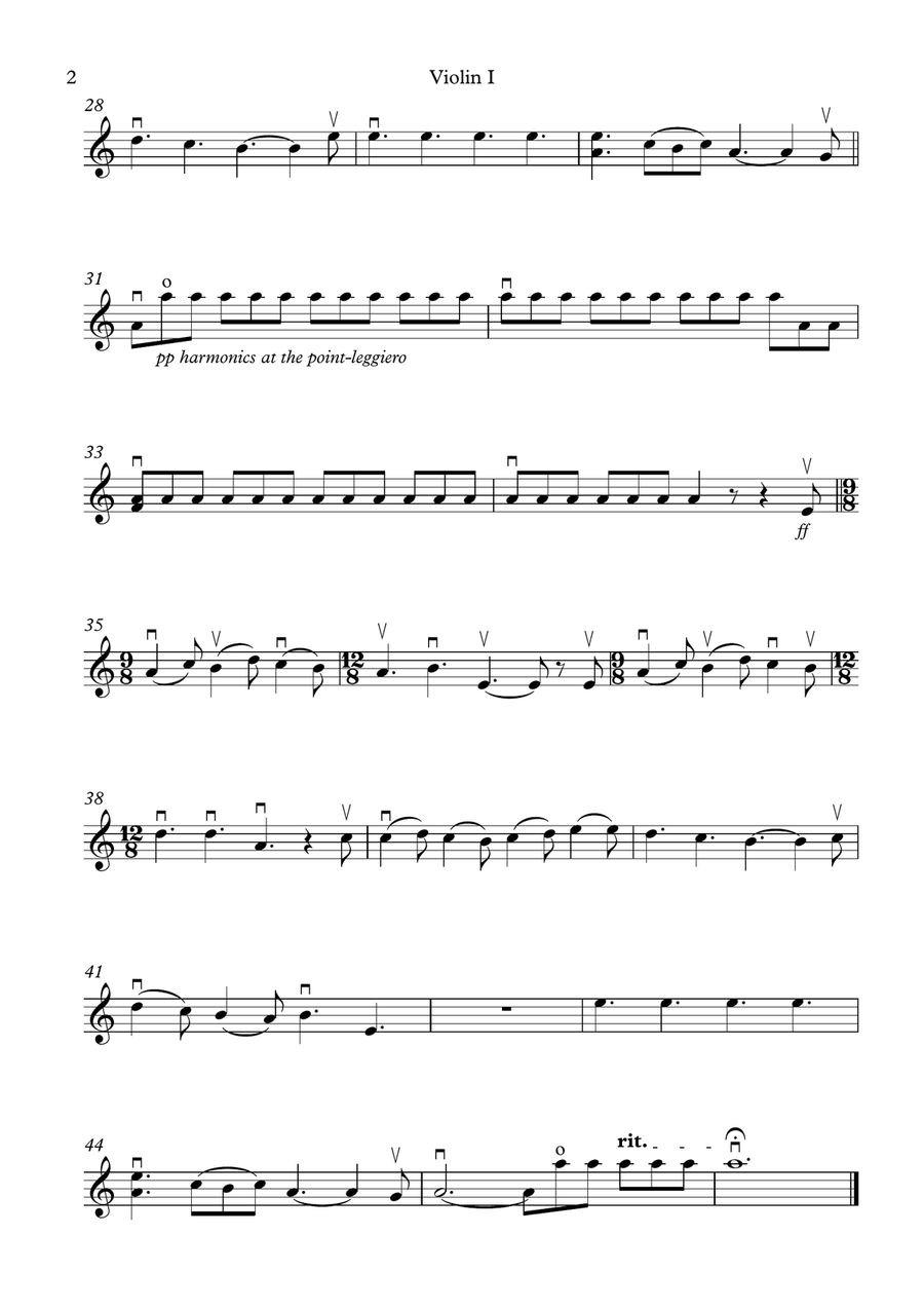 THE ANGEL GABRIEL for STRING QUARTET AND/OR STRING ORCHESTRA String Quartet scores gallery preview page 2