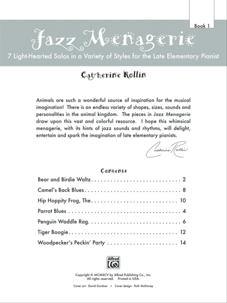 Jazz Menagerie, Book 1 Jazz Menagerie, Book 1 Easy Piano scores gallery preview page 5