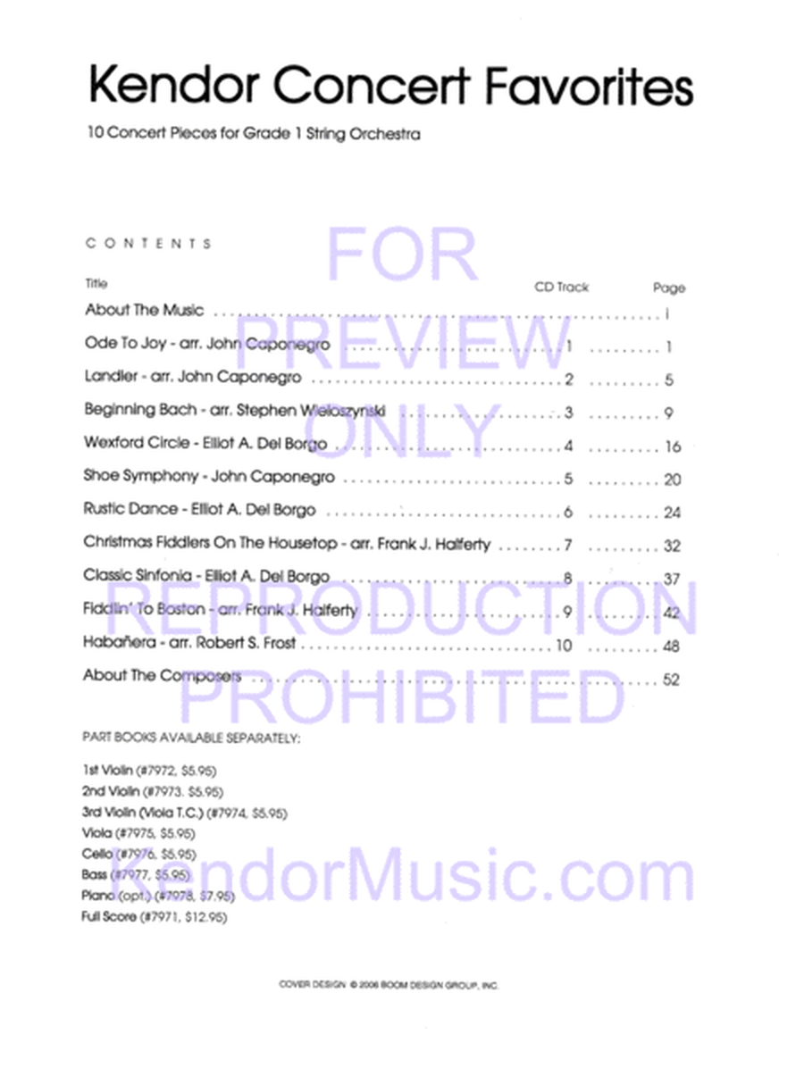 Kendor Concert Favorites - 2nd Violin image number null