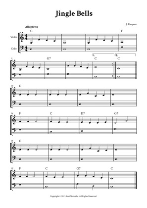 Book cover for Jingle Bells - Violin and Cello (C Major)