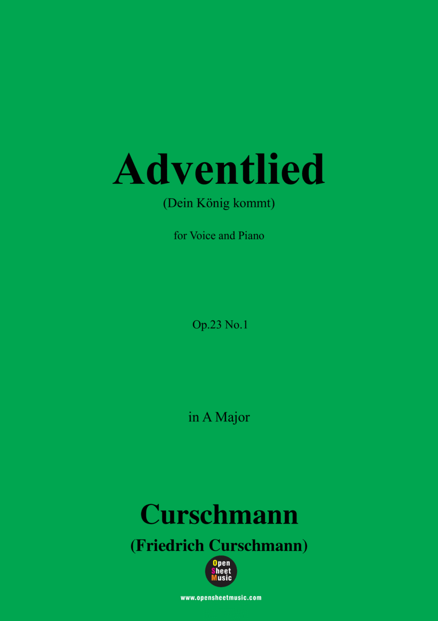 Curschmann-Adventlied(Dein König kommt),Op.23 No.1,in A Major Voice scores gallery preview page 1
