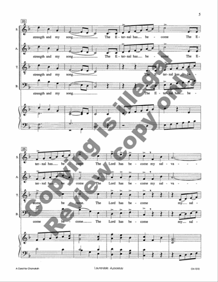 A Carol for Chanukah 4-Part scores gallery preview page 4