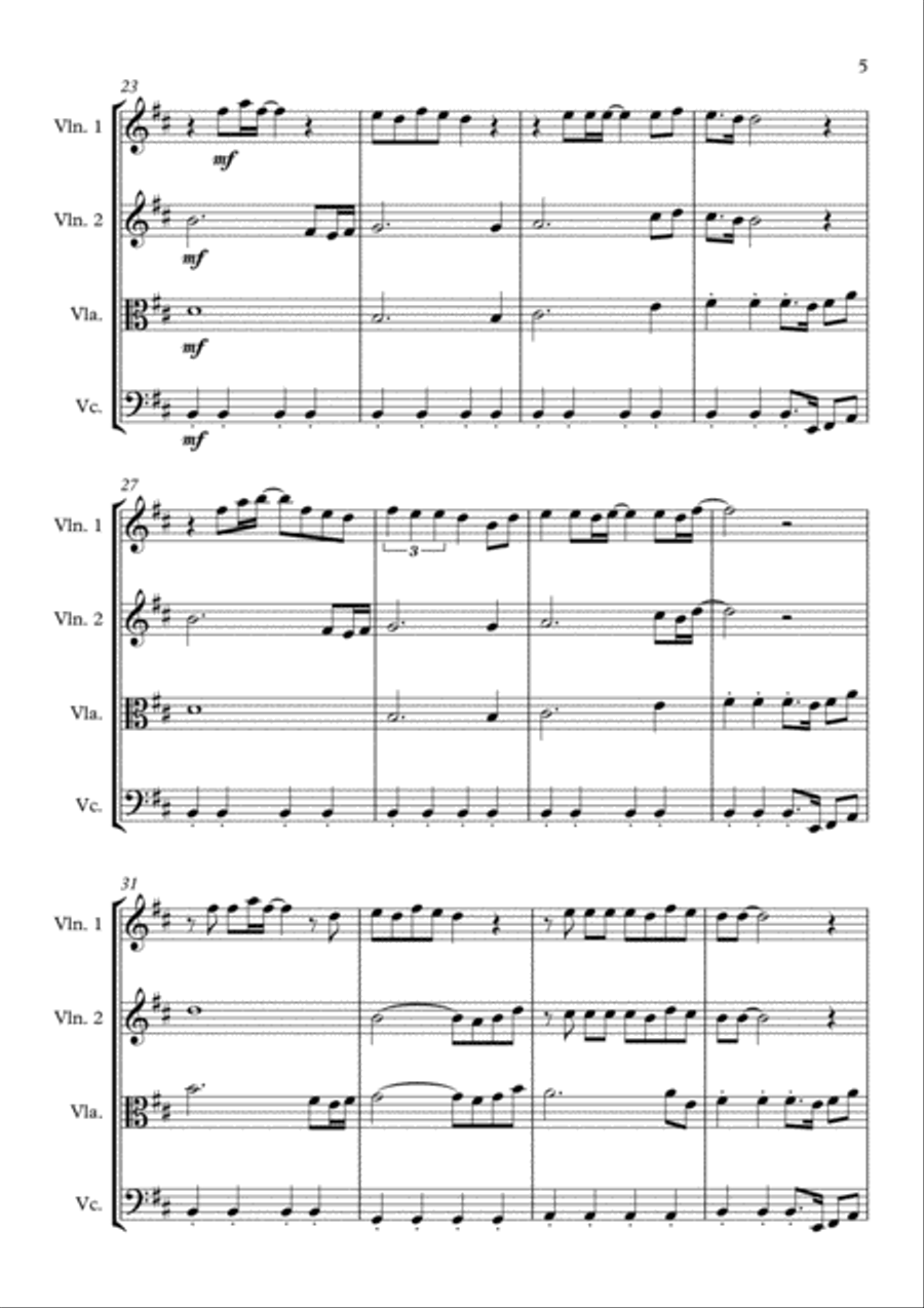 Eye Of The Tiger String Quartet scores gallery preview page 5