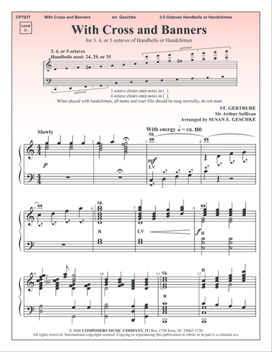 With Cross and Banners 5-Octaves scores gallery preview page 1