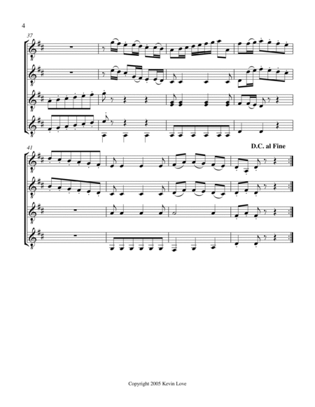 Minuet (Guitar Quartet) - Score and Parts image number null