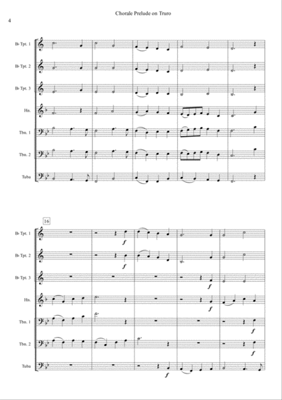Chorale Prelude on Truro - Brass Septet Brass Ensemble scores gallery preview page 4