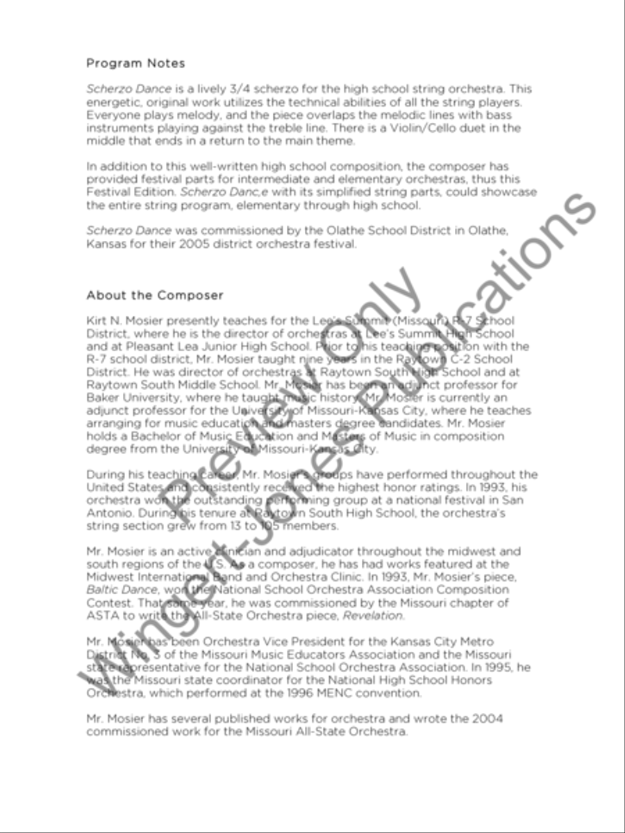 Allegro in D Major (Score) String Orchestra scores gallery preview page 3