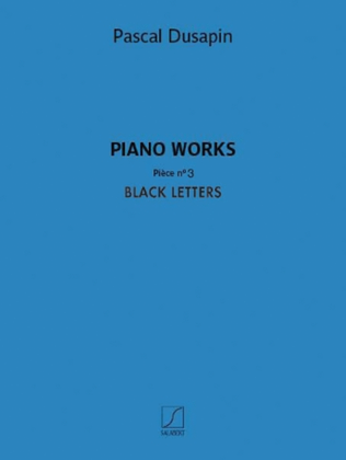 Book cover for Piano Works Piece No. 3