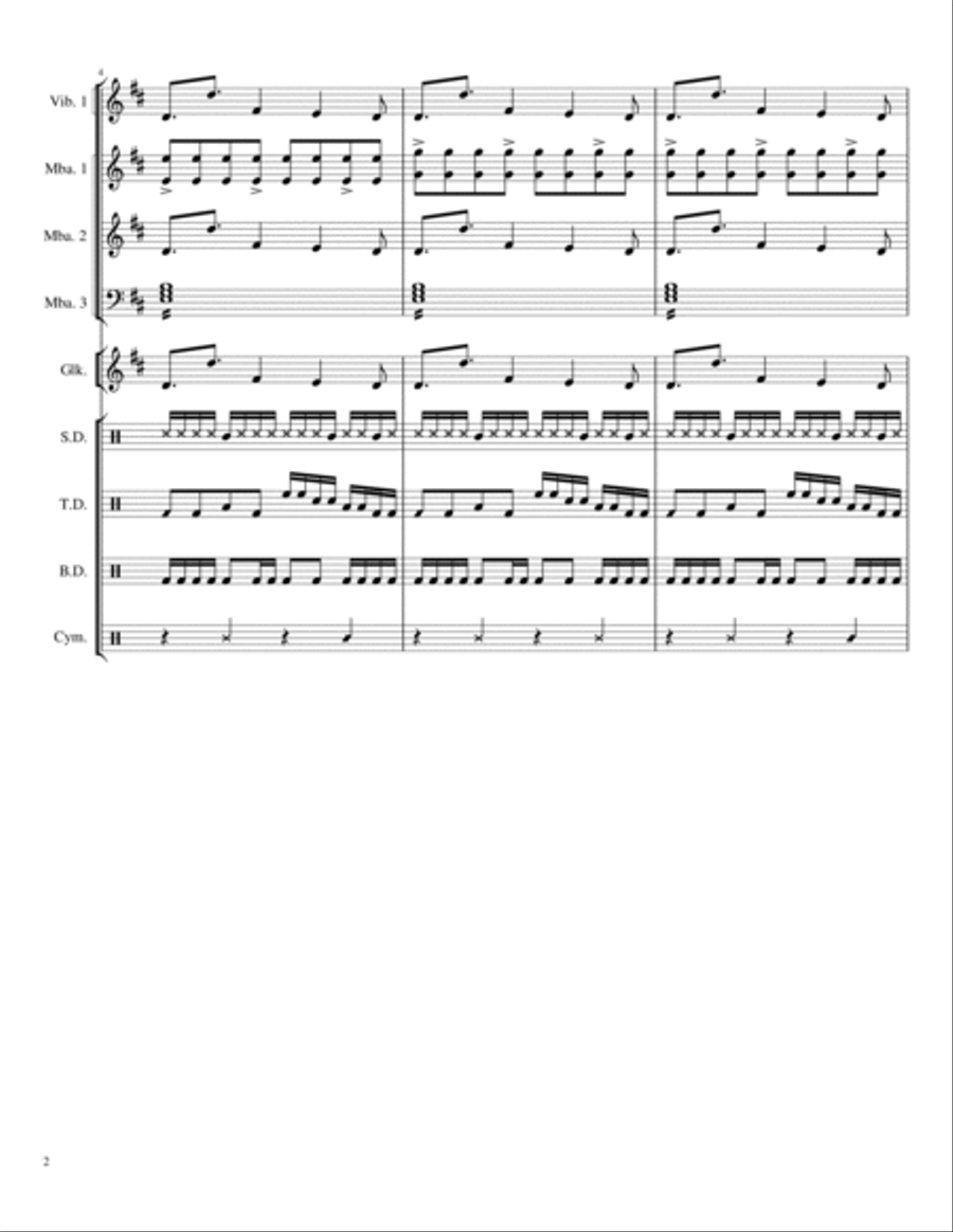 Xnxx Percussion Ensemble scores gallery preview page 2
