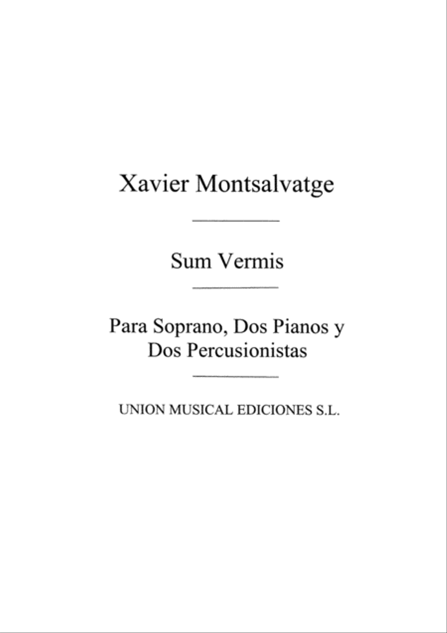 Xavier Montsalvatge: Sum Vermis Piano scores gallery preview page 1