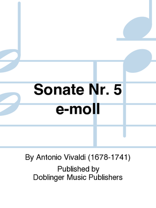 Book cover for Sonate Nr. 5 e-moll