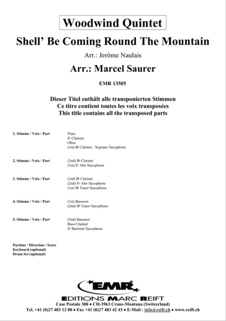 Shell' Be Coming Round The Mountain Woodwind Quintet scores gallery preview page 2