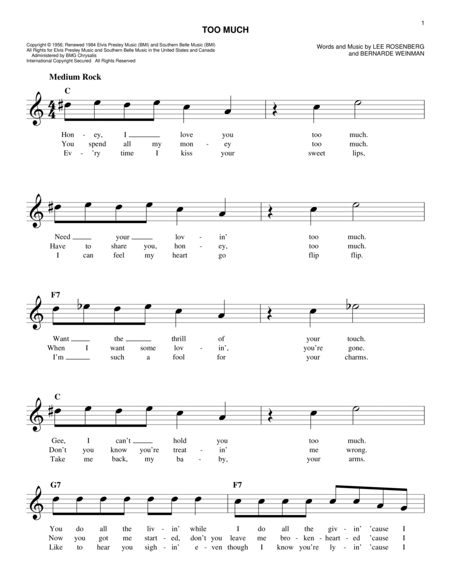 Too Much Piano scores gallery preview page 1