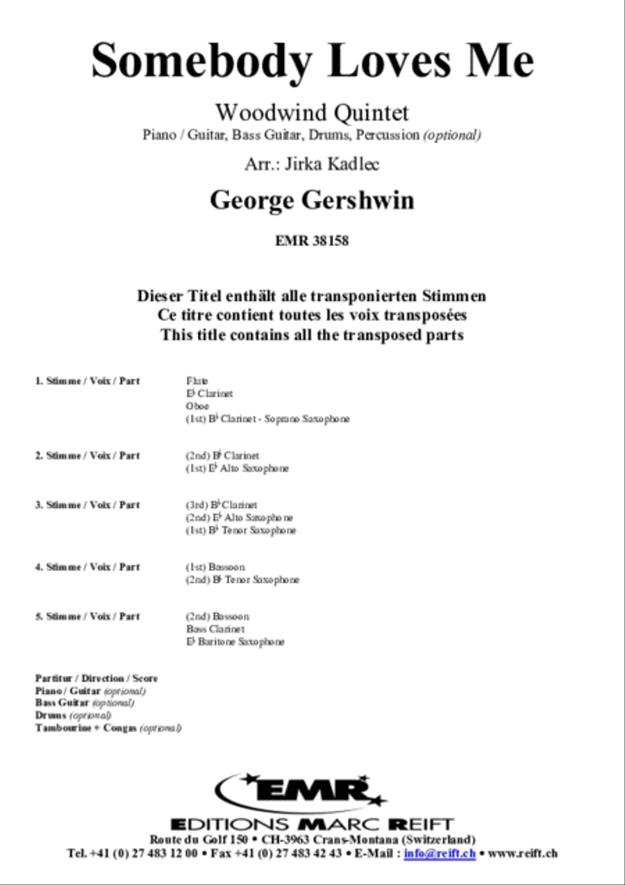 Somebody Loves Me Woodwind Quintet scores gallery preview page 2