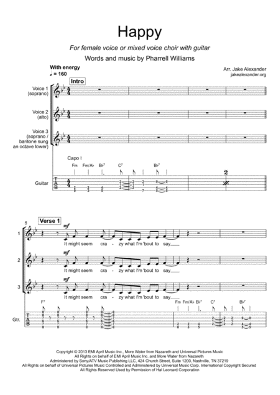 Happy 3-Part scores gallery preview page 1