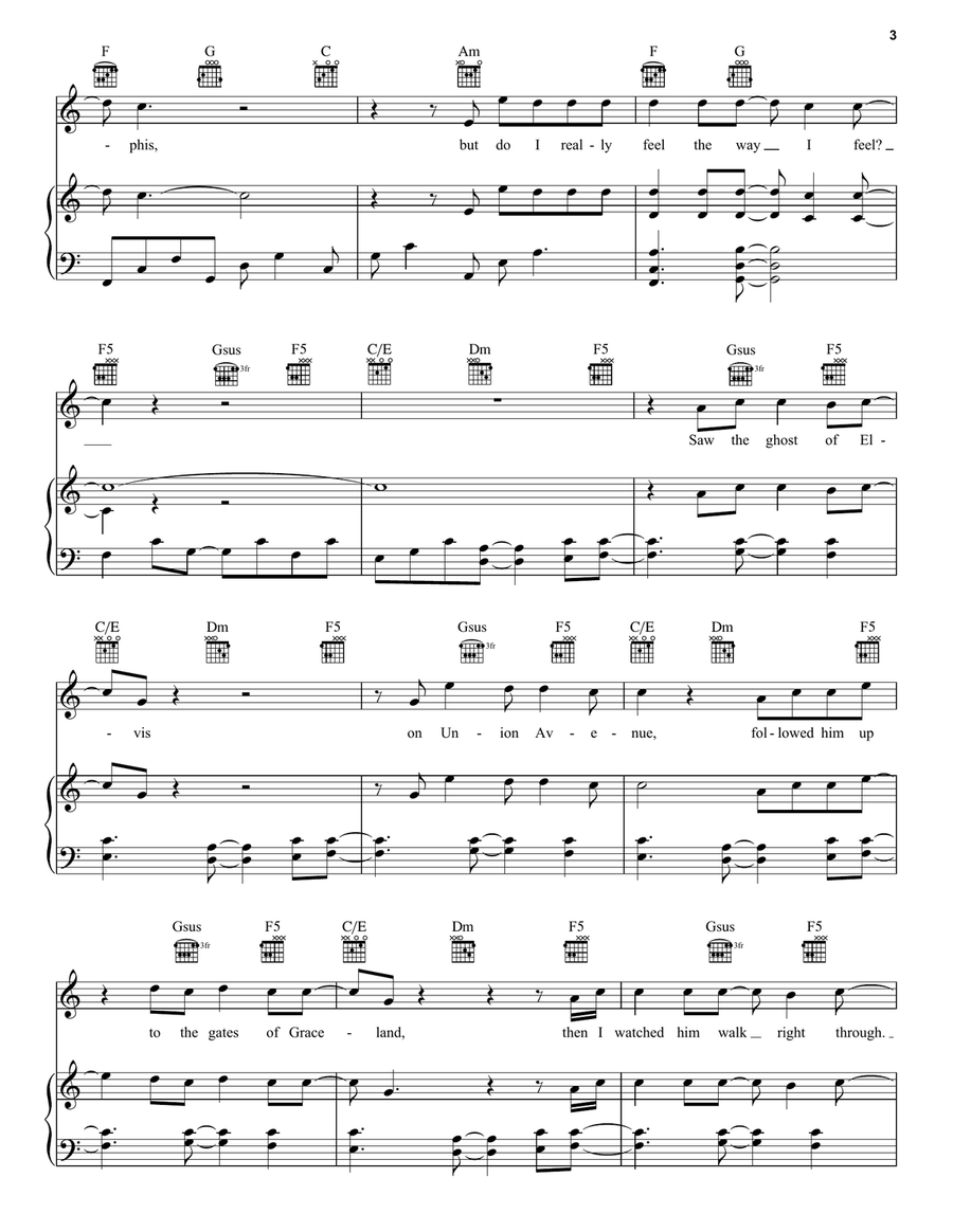 Walking In Memphis Acoustic Guitar scores gallery preview page 3