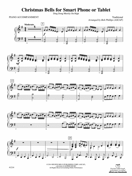 Christmas Bells for Smart Phone or Tablet: Piano Accompaniment
