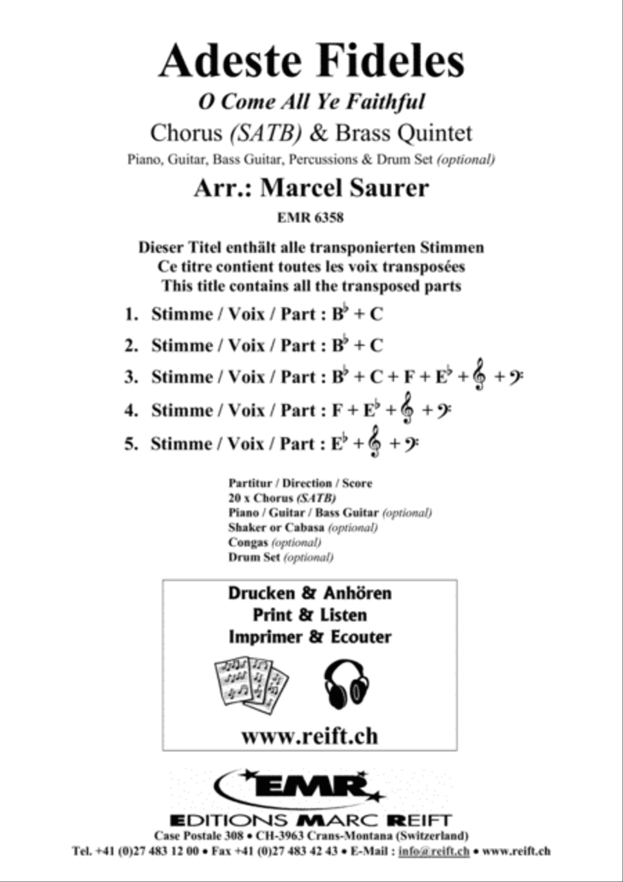 Adeste Fideles 4-Part scores gallery preview page 2