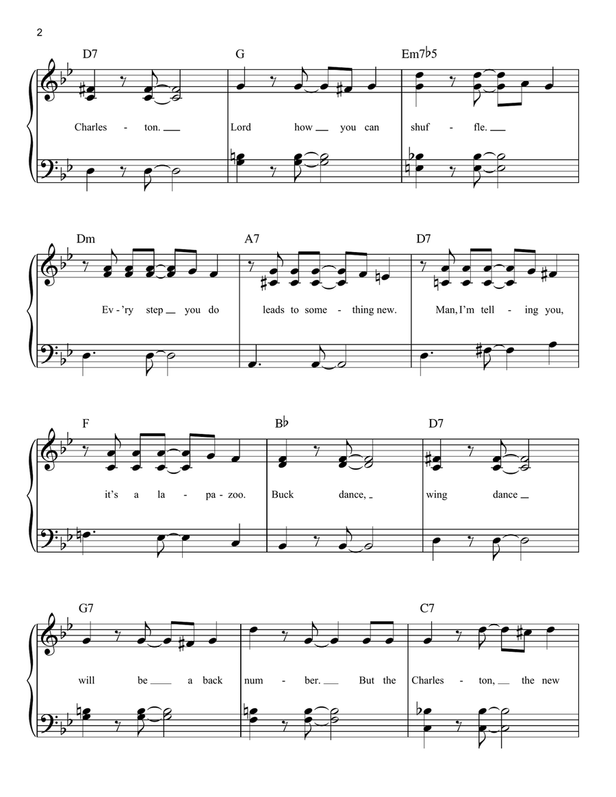 Charleston Charleston Easy Piano scores gallery preview page 2