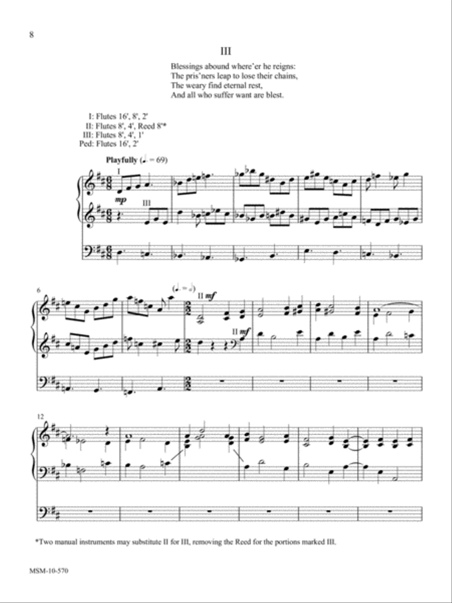 Variations on Jesus Shall Reign (Duke Street) Organ scores gallery preview page 4