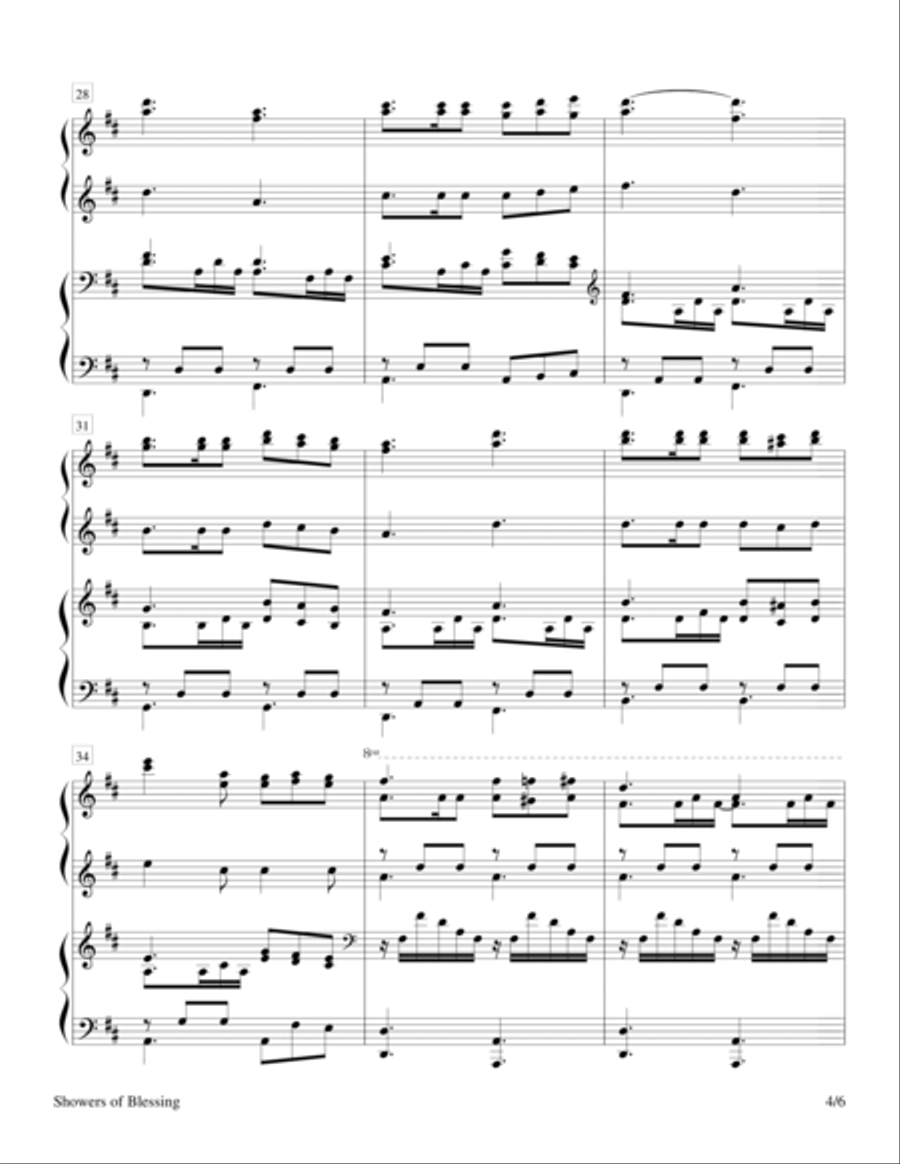 Showers of Blessing (1 Piano, 4 Hands) image number null