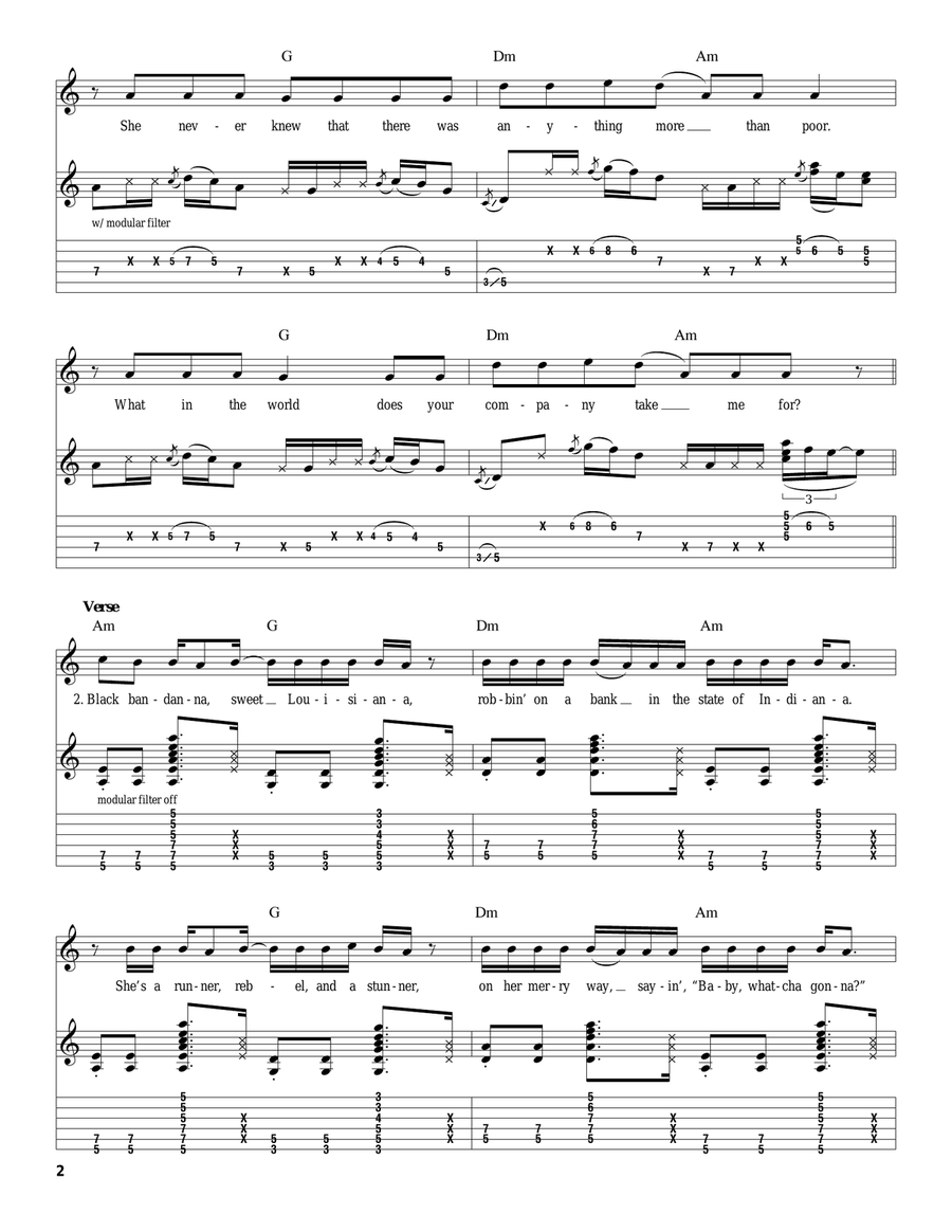 Dani California Dani California Acoustic Guitar scores gallery preview page 2