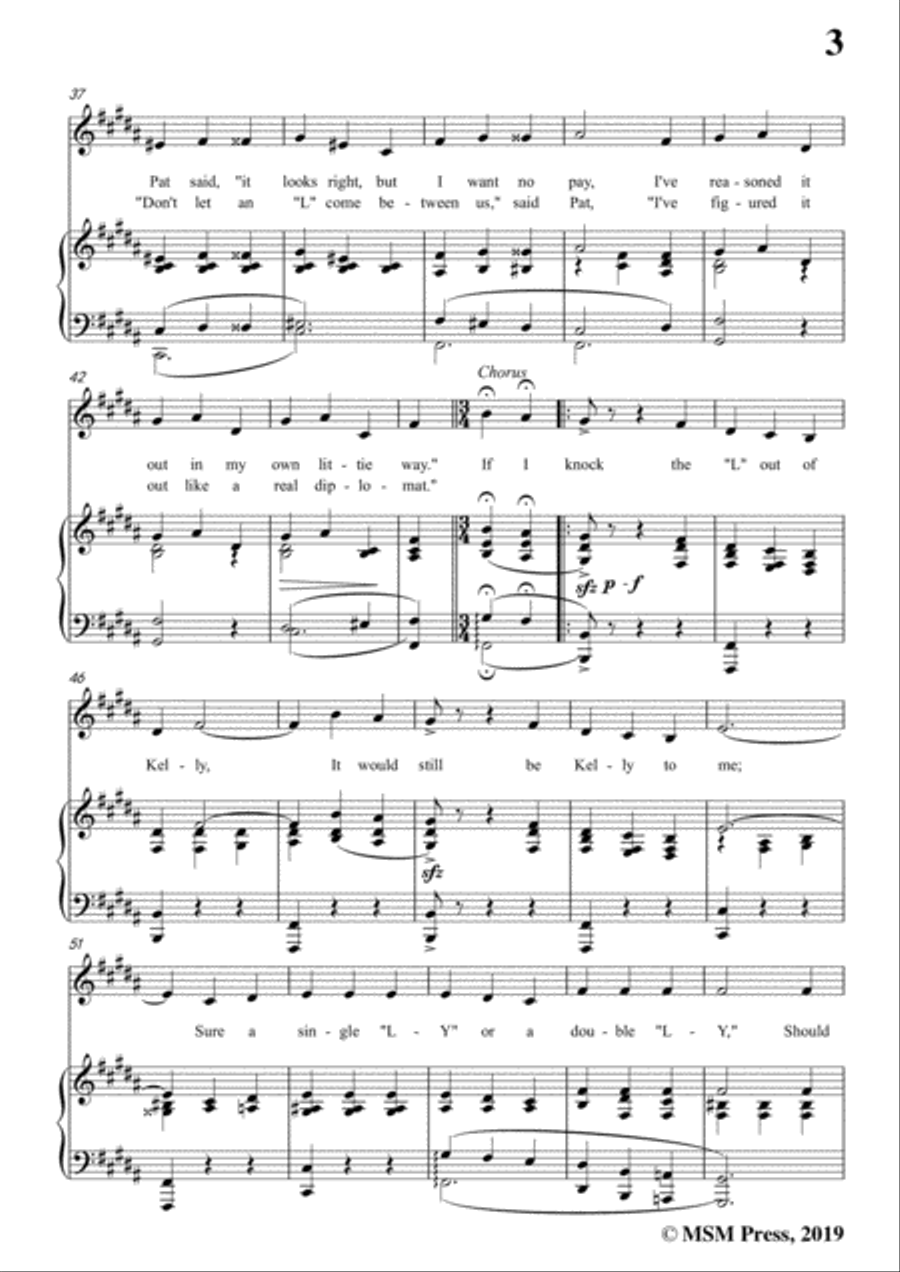 Bert Grant-If I Knock the 'L' Out of Kelly,in B Major,for Voice&Piano Voice scores gallery preview page 5