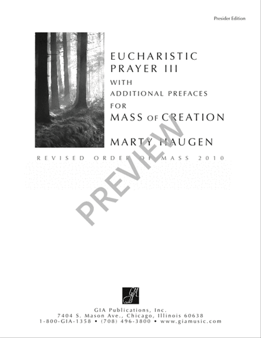 Eucharistic Prayer III with Additional Prefaces for 