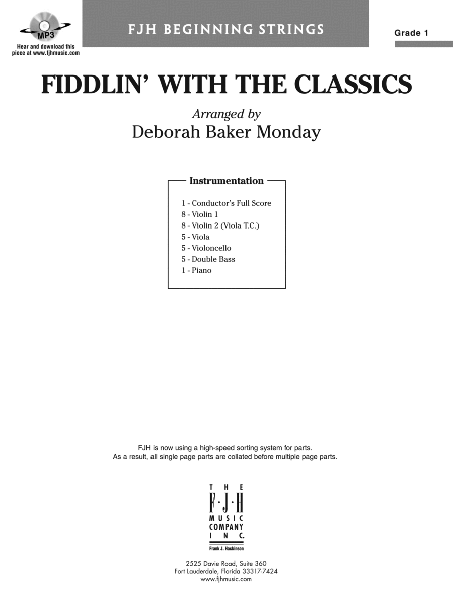 Fiddlin' with the Classics: Score String Orchestra scores gallery preview page 1