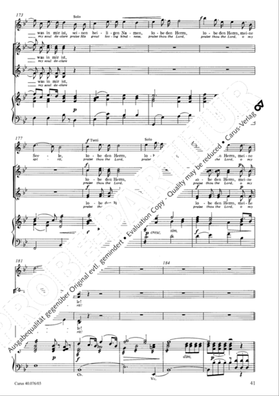 Hymn of Praise, MWV A 18 SSAATB scores gallery preview page 42