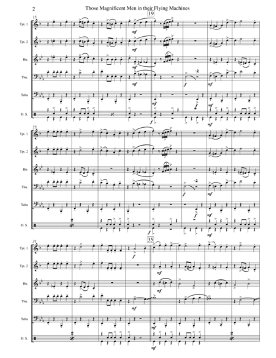 Those Magnificent Men In Their Flying Machines Brass Quintet scores gallery preview page 2