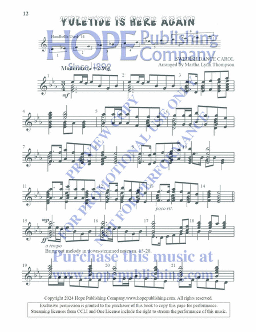 Ring with Less for Christmas Handbell Choir scores gallery preview page 13