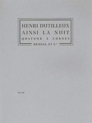 Book cover for Ainsi la nuit