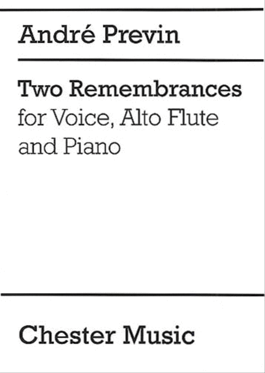 Two Remembrances Flute scores gallery preview page 1