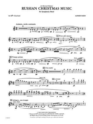 Russian Christmas Music: 1st B-flat Clarinet