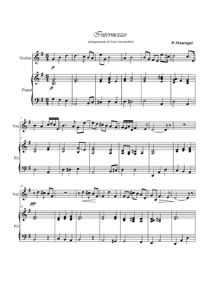 Intermezzo from Cavalleria rusticana. Violin and piano