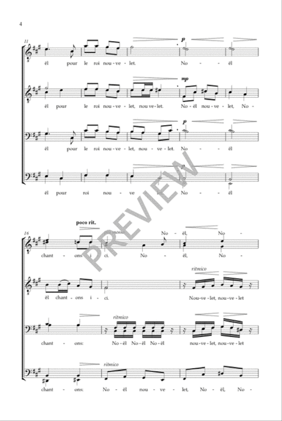 Noel nouvelet (TTBB) Noel nouvelet (TTBB) TTBB scores gallery preview page 5