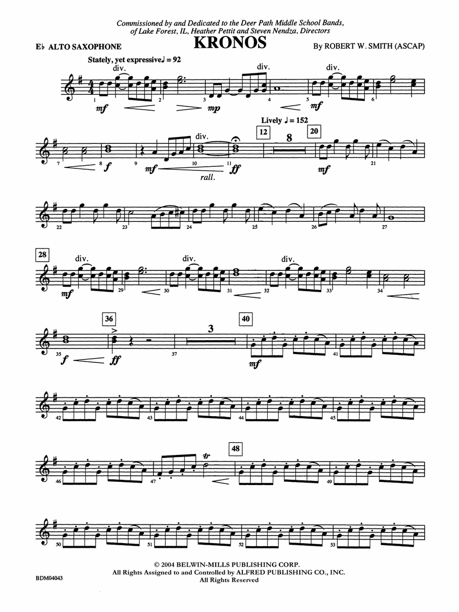 Kronos: E-flat Alto Saxophone