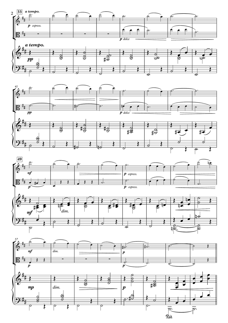 Miniatures No.7, Valse Russe H.89-1 for Violin, Viola & Piano Piano Trio scores gallery preview page 2