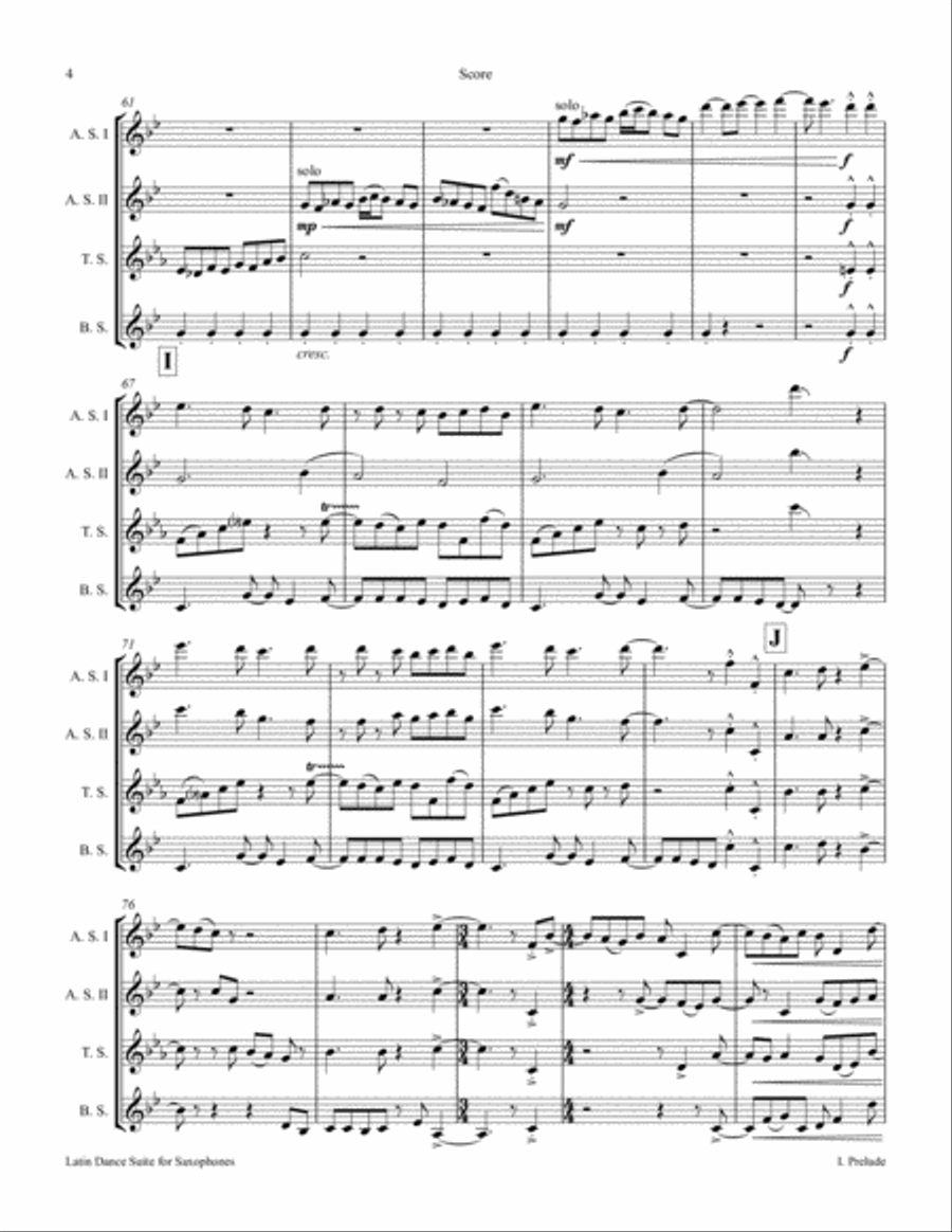 Latin Dance Suite for Saxophones Woodwind Quartet scores gallery preview page 6