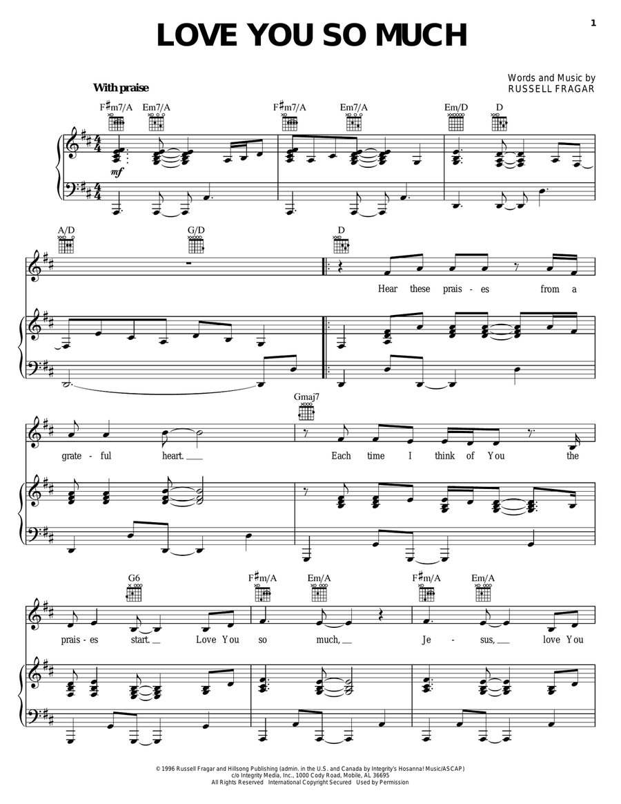 Love You So Much Love You So Much Acoustic Guitar scores gallery preview page 1