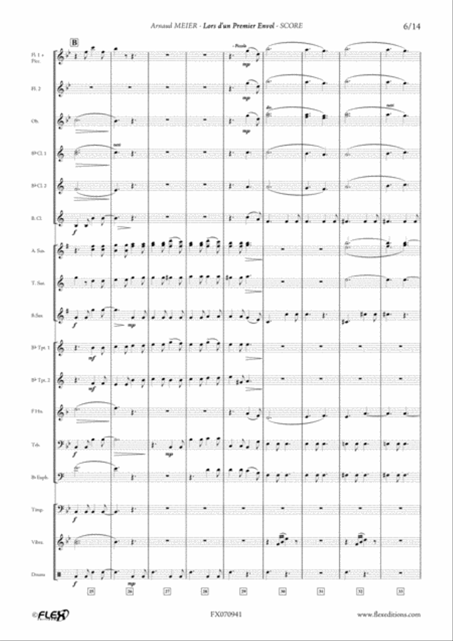 Lors d'un premier envol Lors d'un premier envol Concert Band scores gallery preview page 6